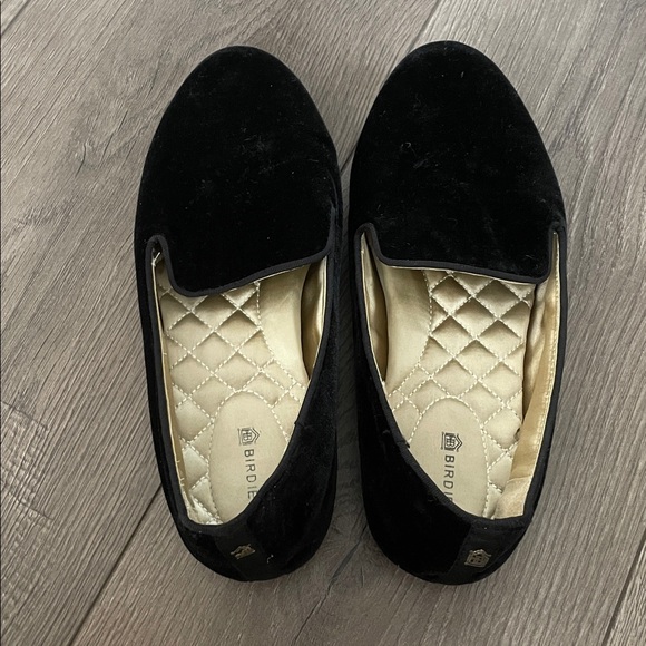 Birdies The Starling Black Velvet Flats Sz:7 - Picture 2 of 4